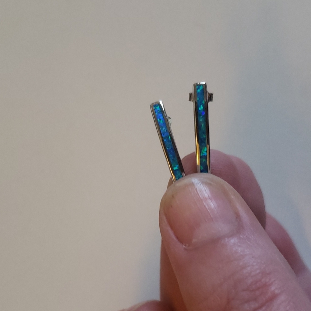 Gorgeous synthetic turquoise earrings